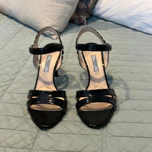 Prada black patent sandals